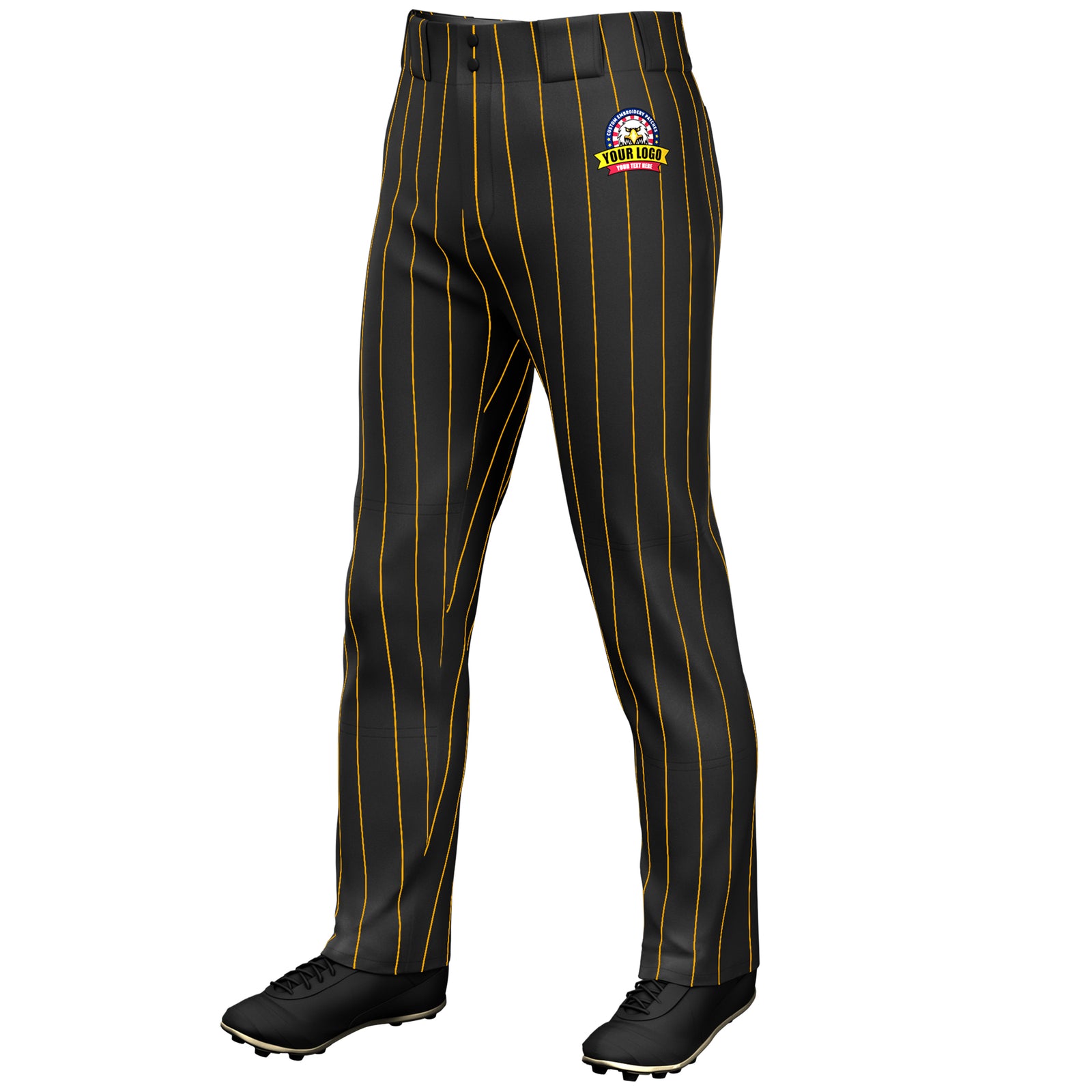 Black Baseball Pants With White Pinstripes