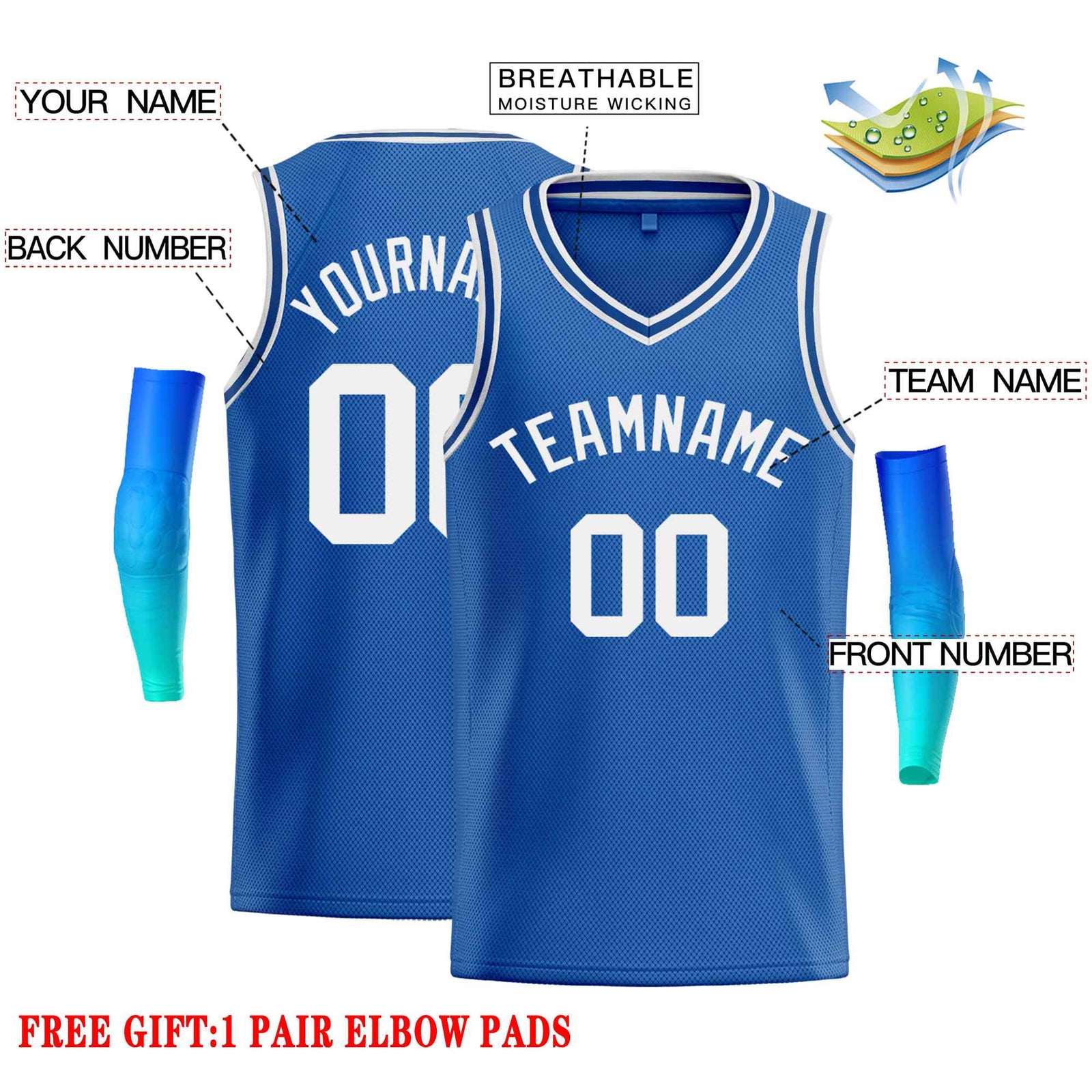 Custom Blue White-Classic Tops Men Casual Basketball Jersey