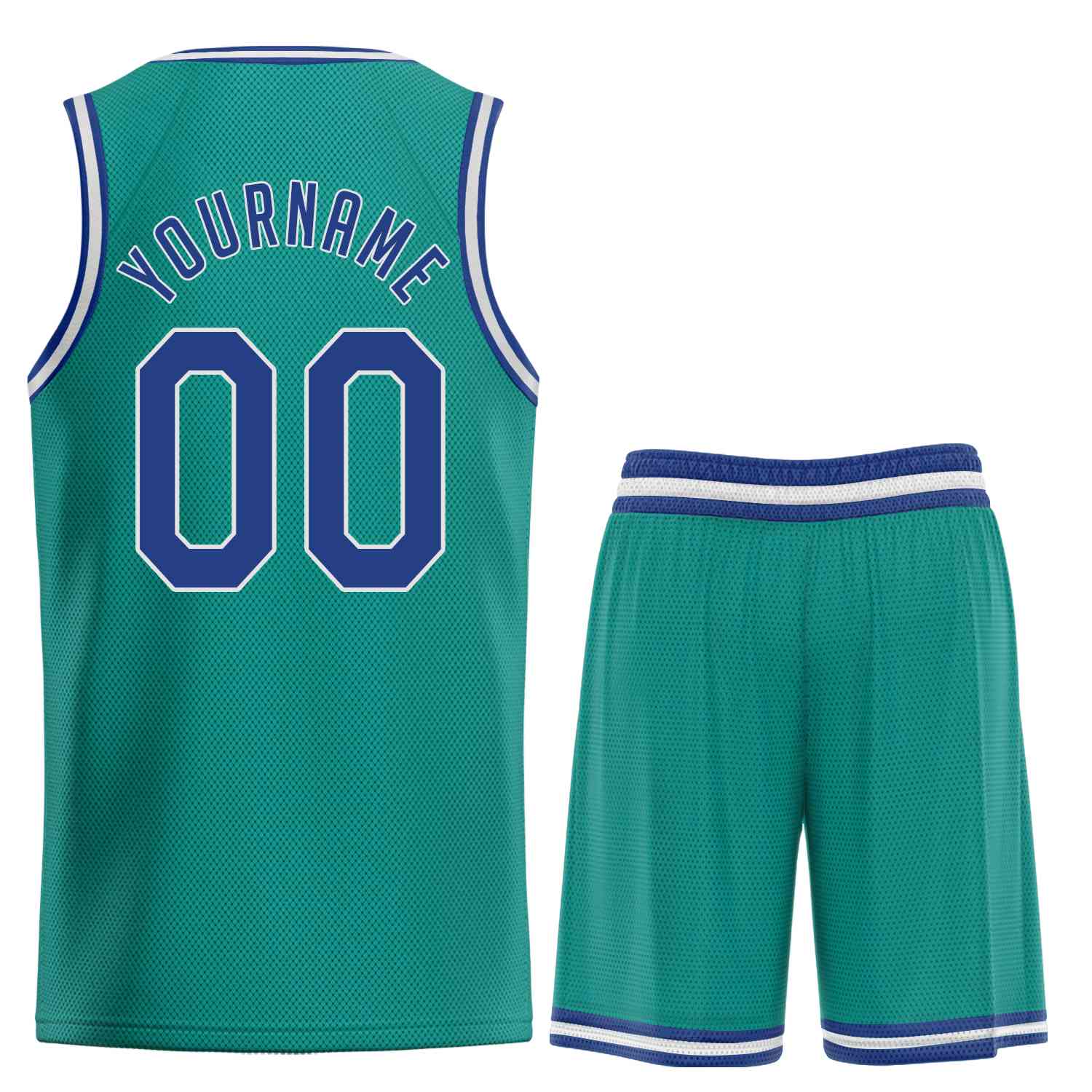 Custom Teal Royal-White Classic Sets Sports Uniform Basketball Jersey