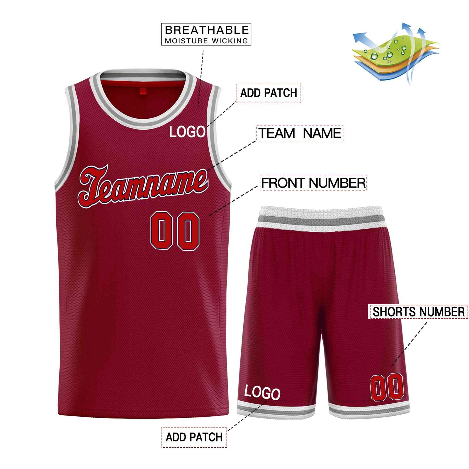 Custom Maroon Black Classic Sets Sports Uniform Basketball Jersey