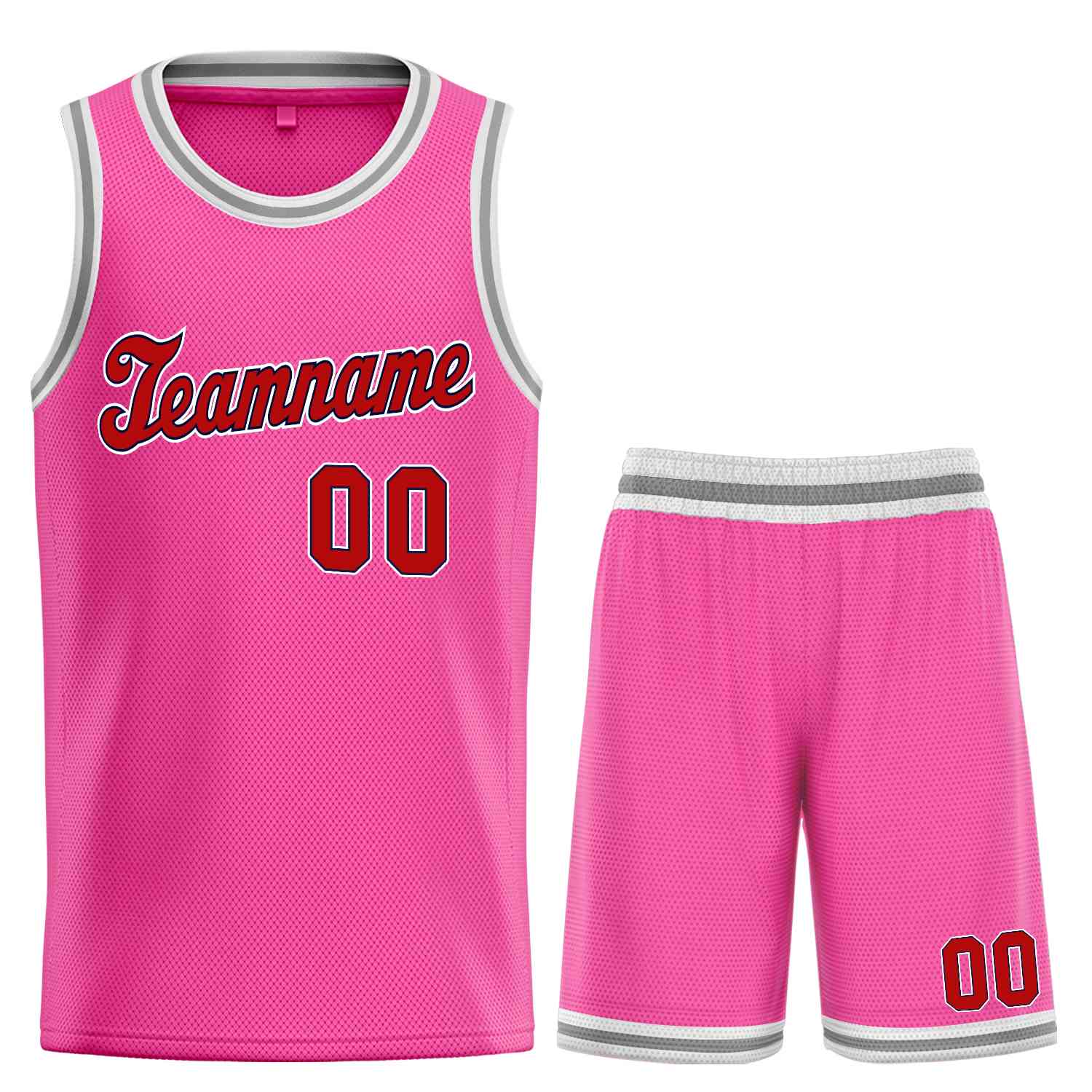 Custom Pink Maroon-Black Classic Sets Sports Uniform Basketball Jersey