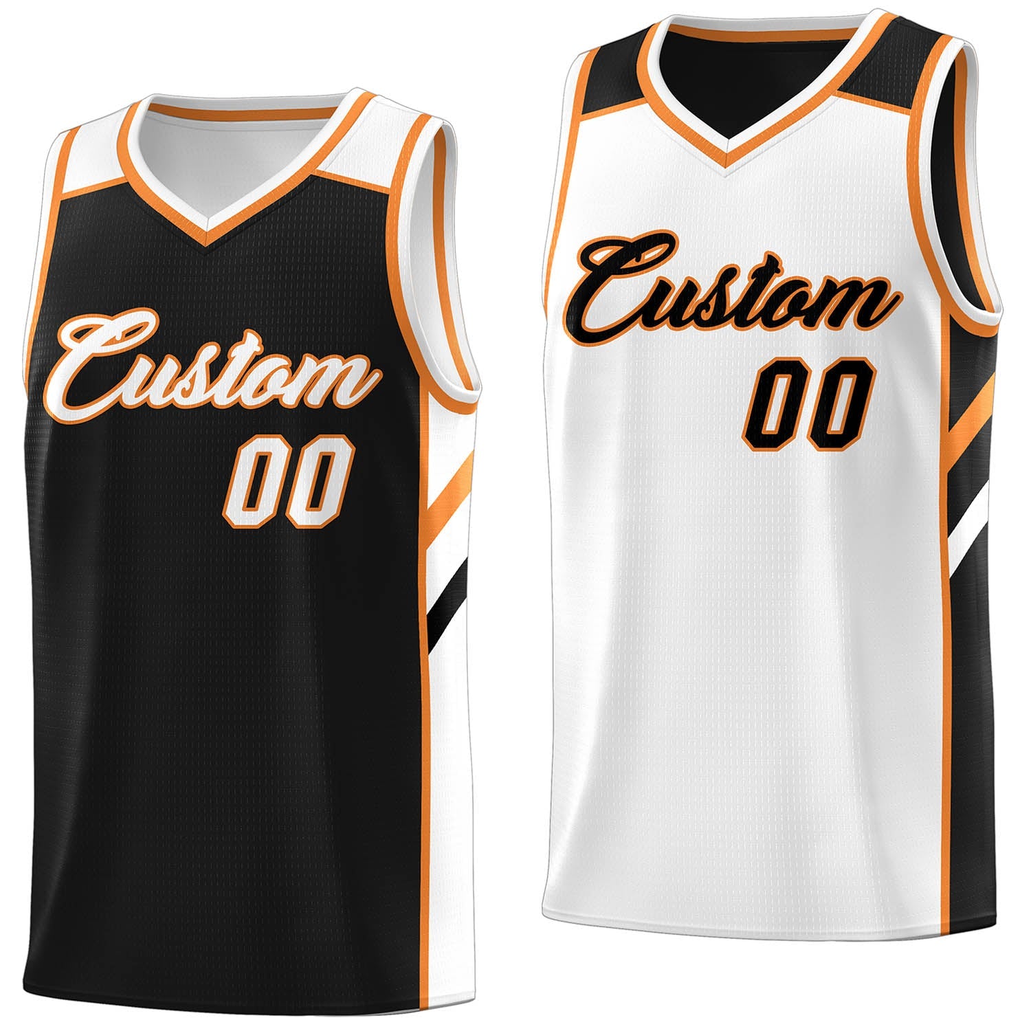Custom Black White Double Side Tops Casual Basketball Jersey