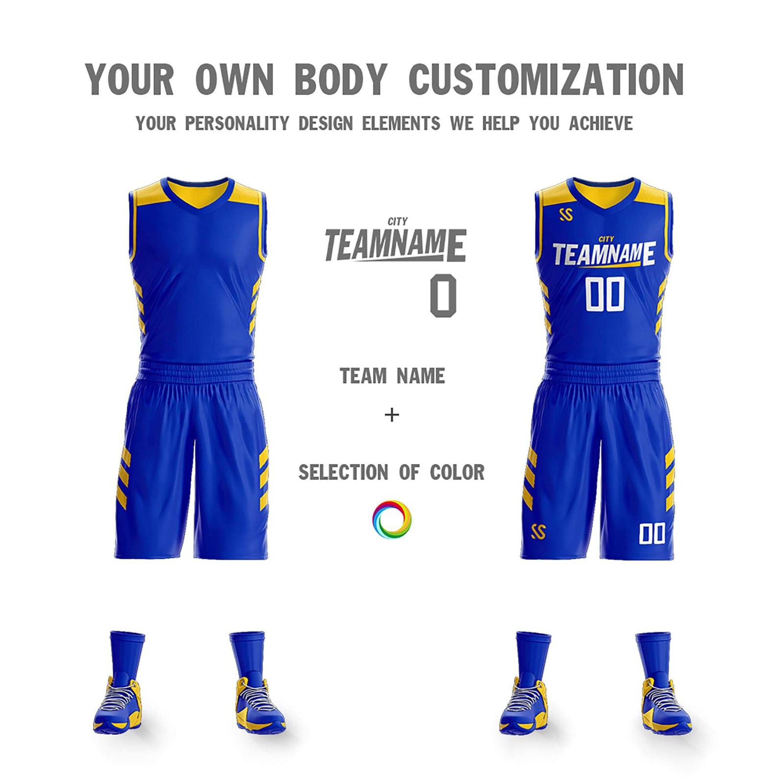 Custom Royal White Double Side Sets Design Sportswear Basketball Jersey