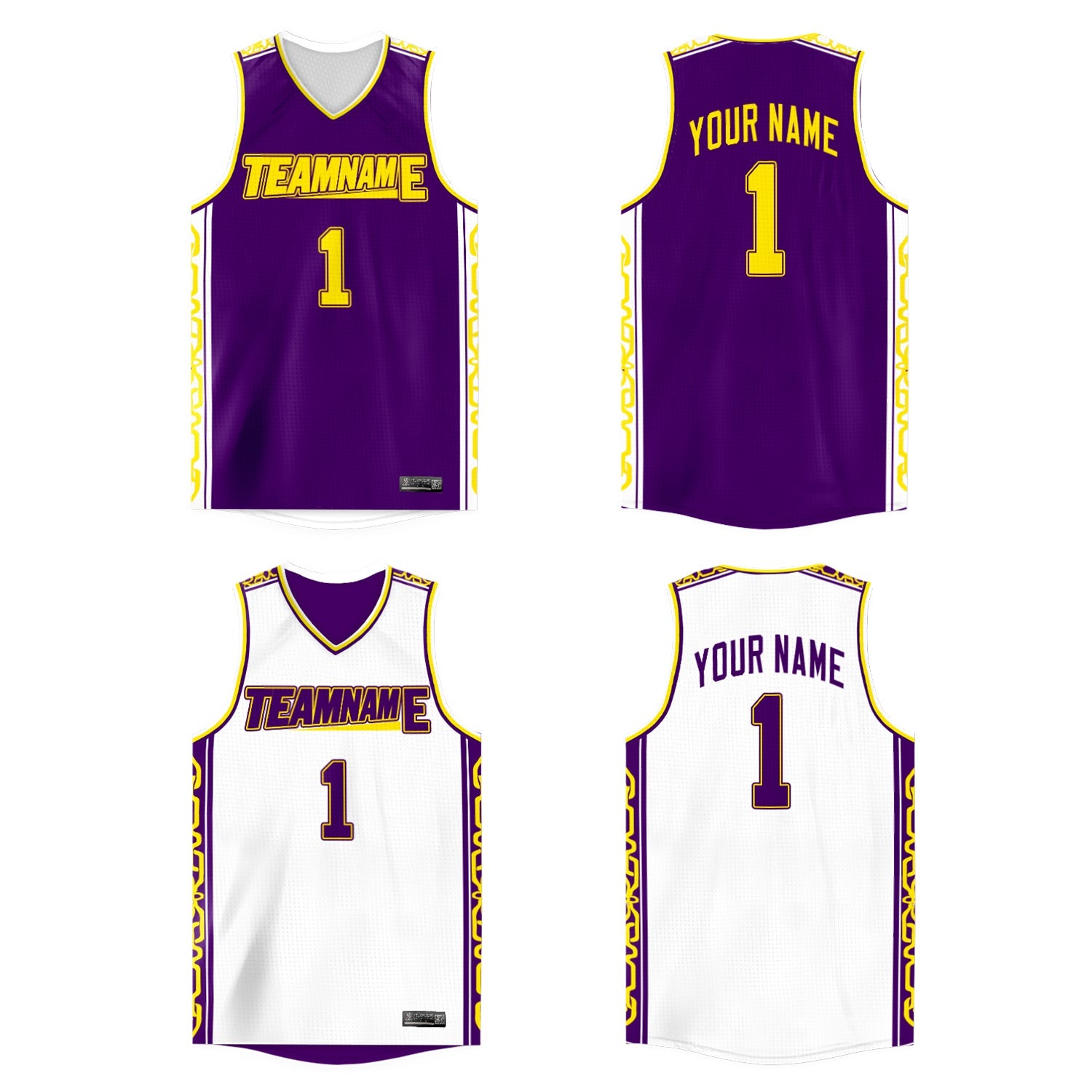Custom Purple White Double Side Tops Athletic Basketball Jersey