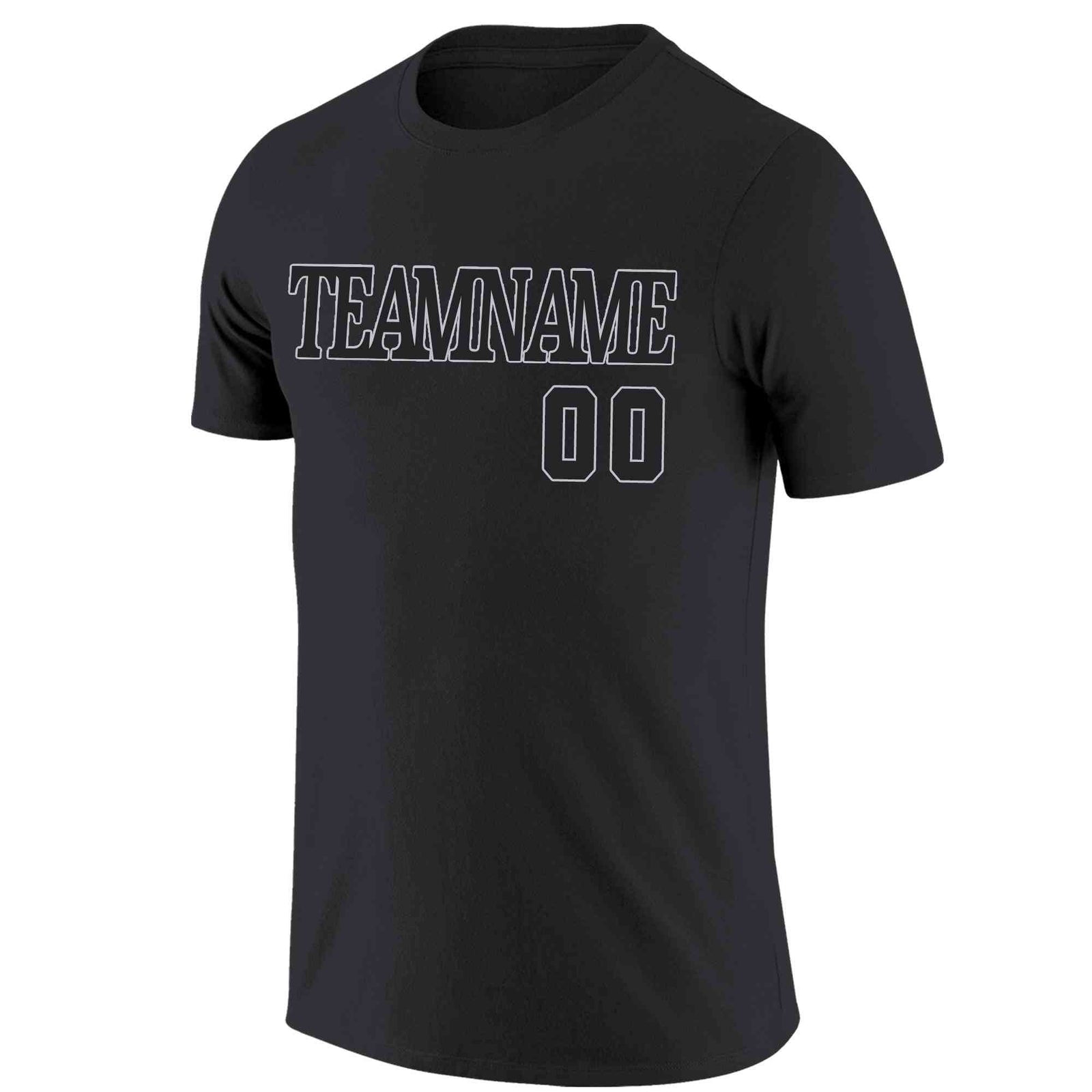 Custom Black Gray Classic Style Crew neck T-Shirts Full Sublimated