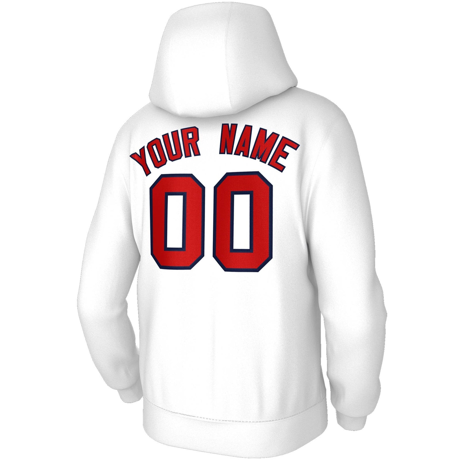 Custom Stitched White Red-Navy Classic Style Hoodie Training Uniform