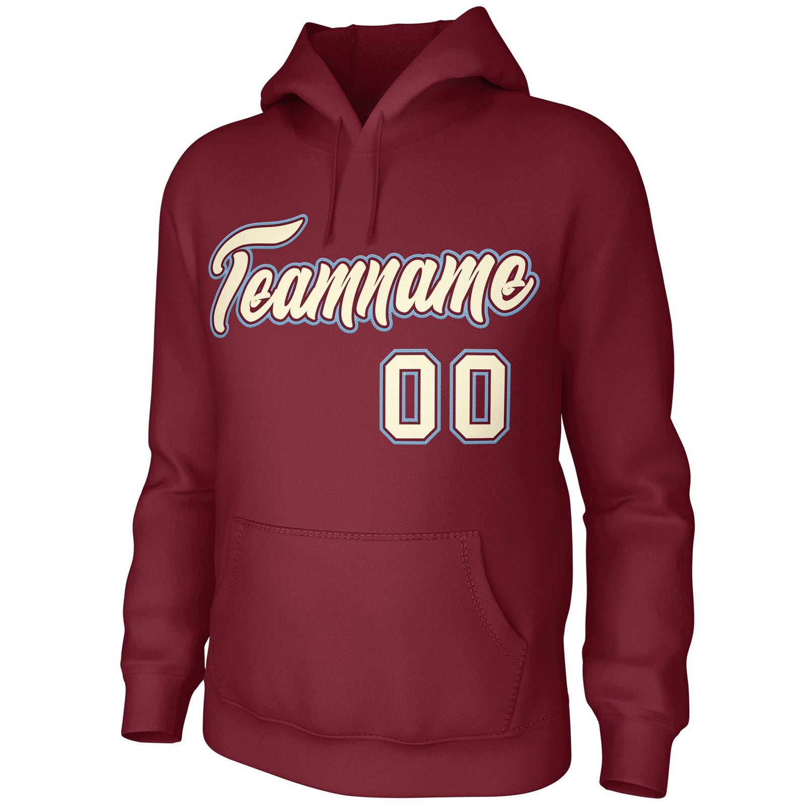 Custom Cardinal Cream-Cardinal Classic Style Personalized Uniform Pullover Hoodie