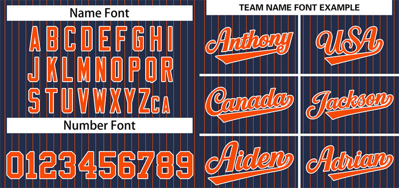 Custom Navy Orange-White Stripe Fashion Authentic Baseball Jersey