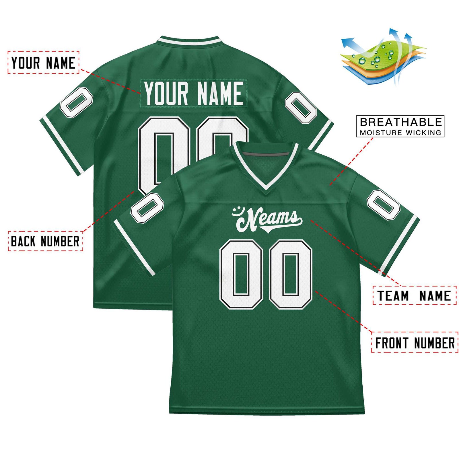 Custom Team Sports Stitched Football Jersey Personalized Practice Uniforms for Adults/Youth