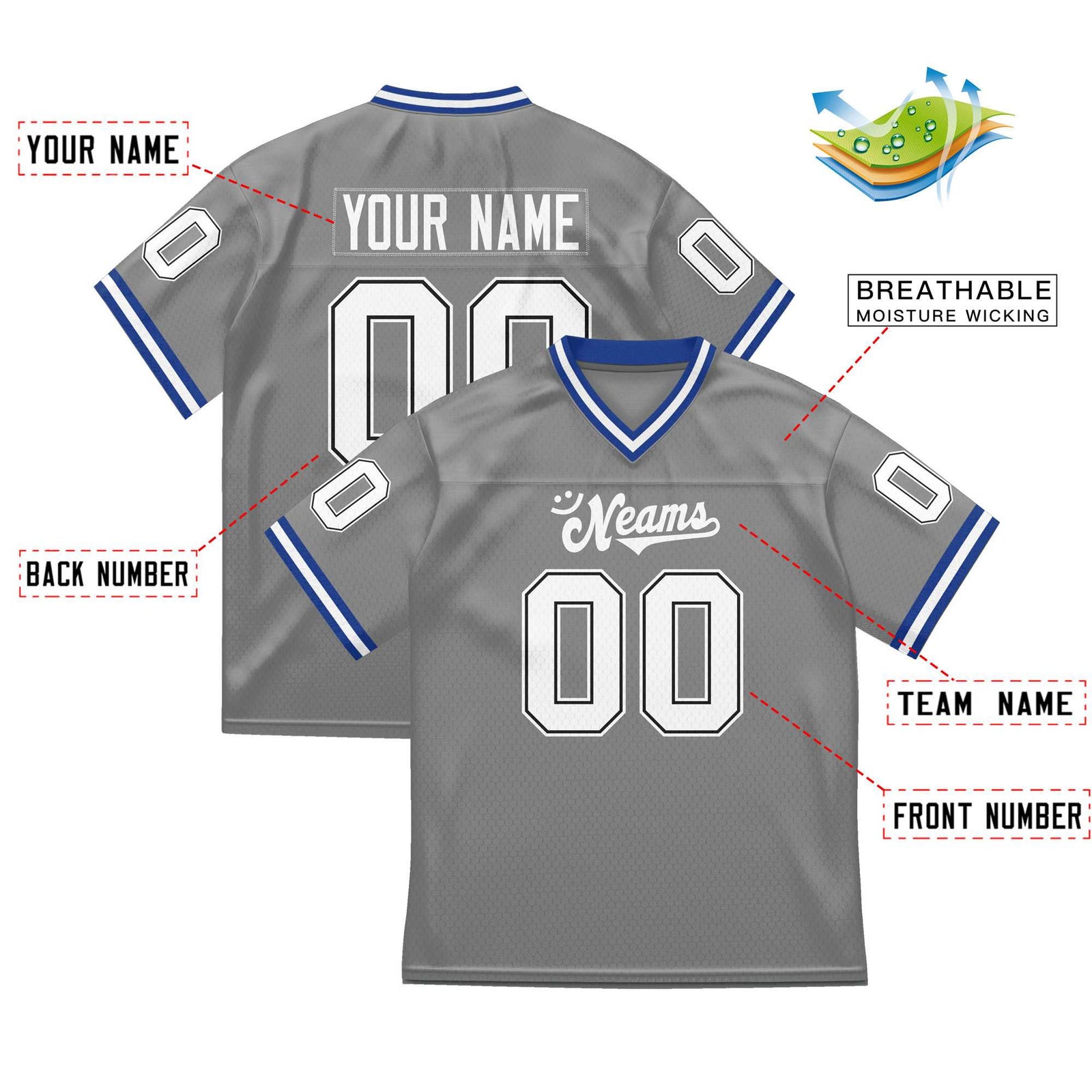 Custom Team Sports Stitched Football Jersey Personalized Practice Uniforms for Adults/Youth