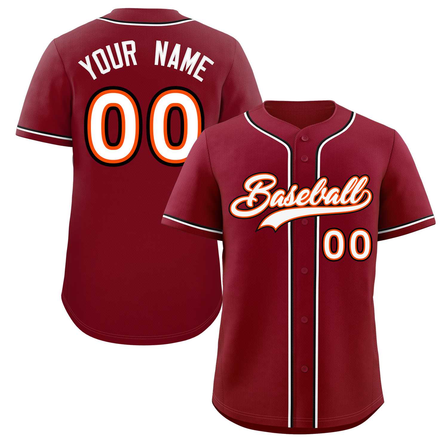 Custom Crimson White-Black Classic Style Authentic Baseball Jersey