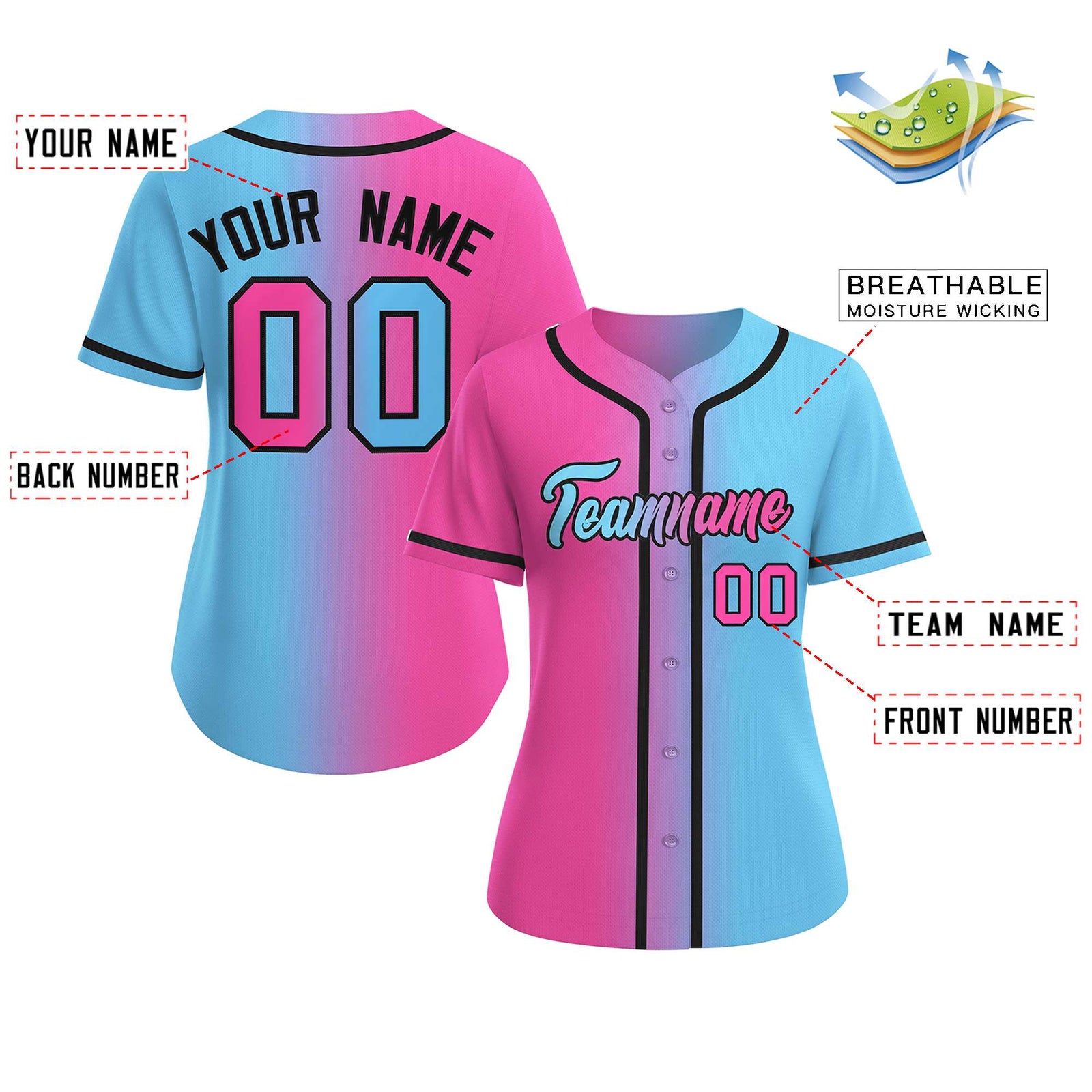 Gradient Baseball Jersey
