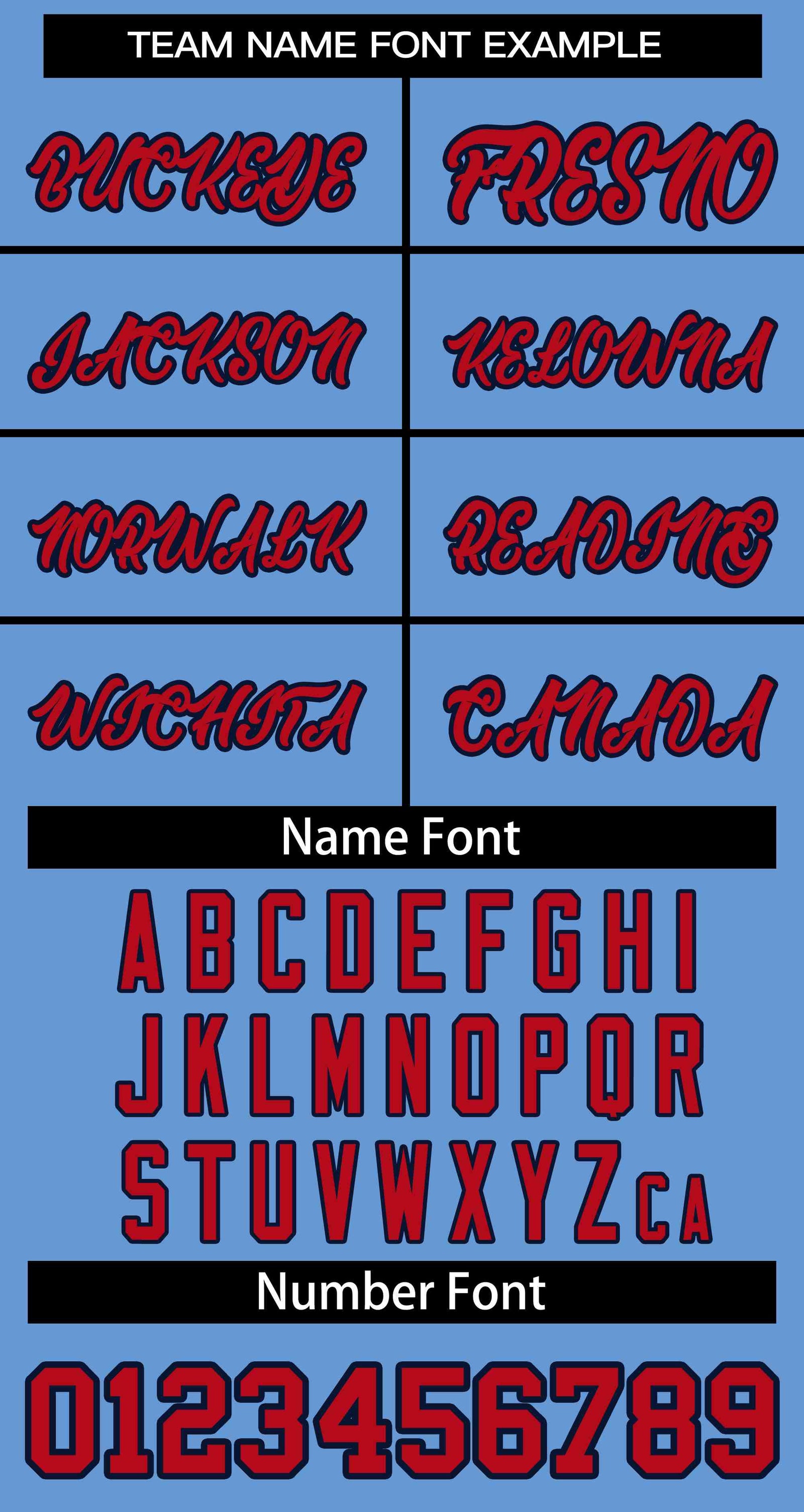 Custom Light Blue Red-Navy Classic Style Authentic Two-Button Softball Jersey