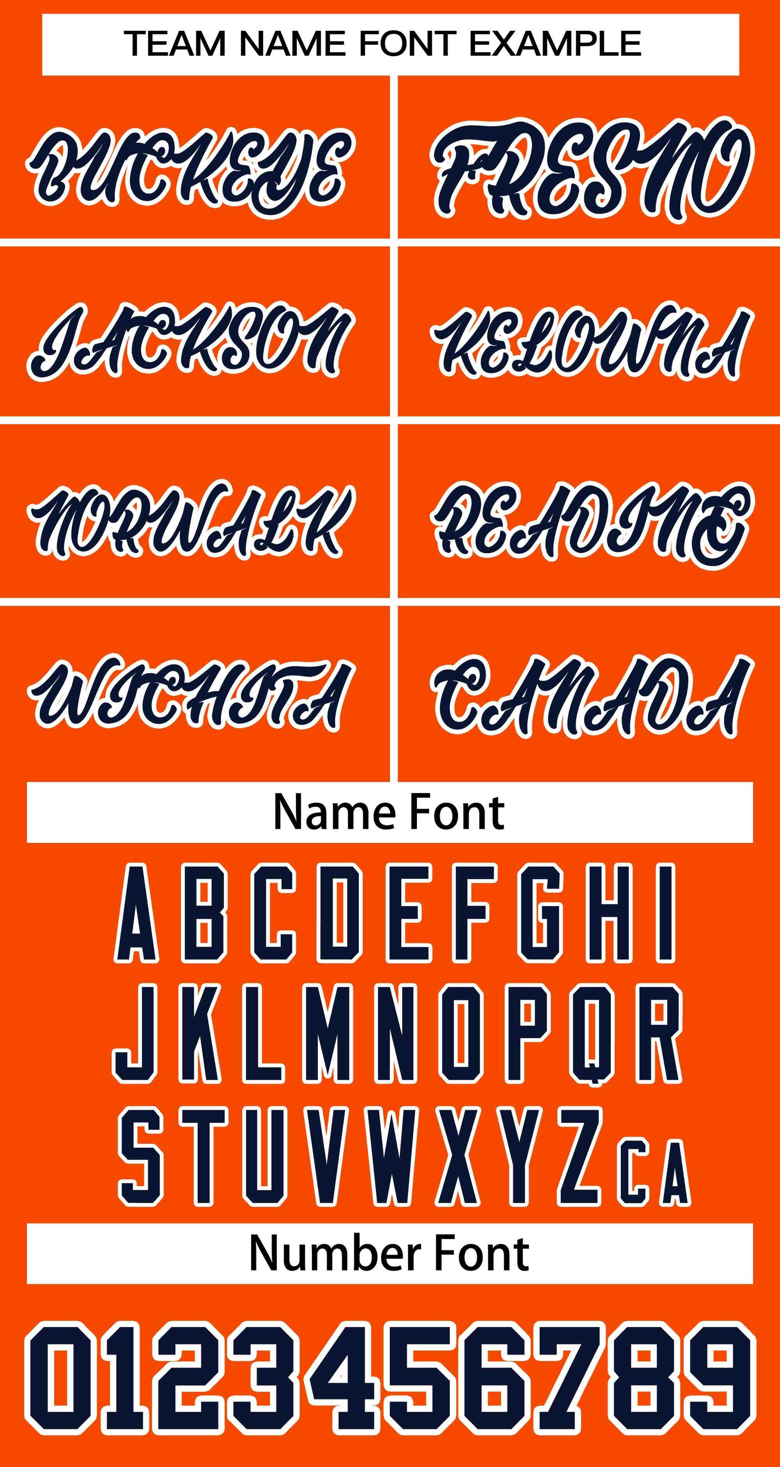 Custom Orange Navy-White Classic Style Authentic Two-Button Softball Jersey