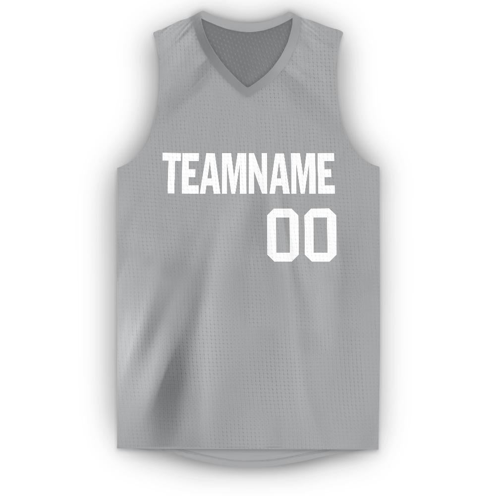 Custom Gray White Classic Tops Breathable Basketball Jersey