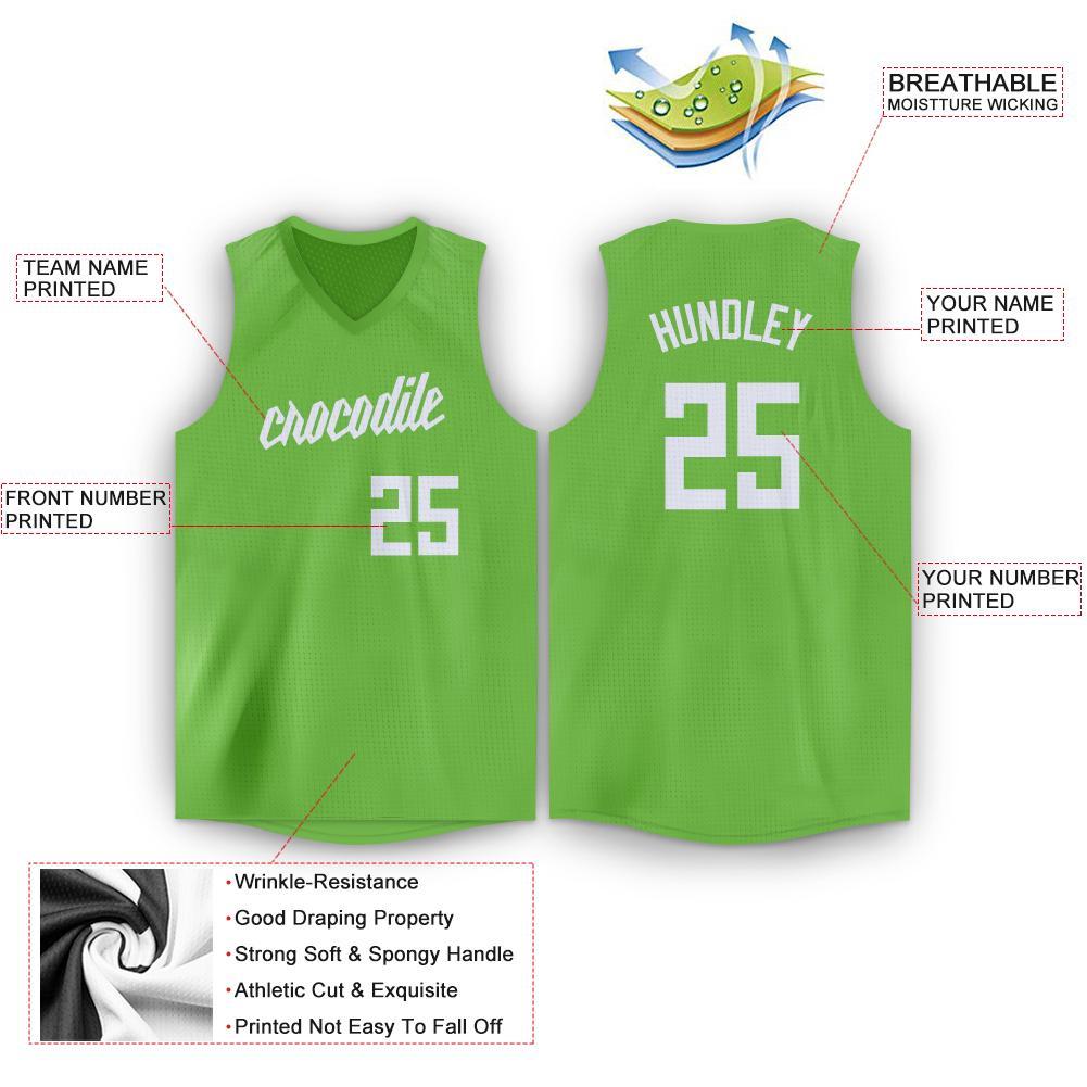 Custom Green White Classic Tops Fashion Sportwear Basketball Jersey