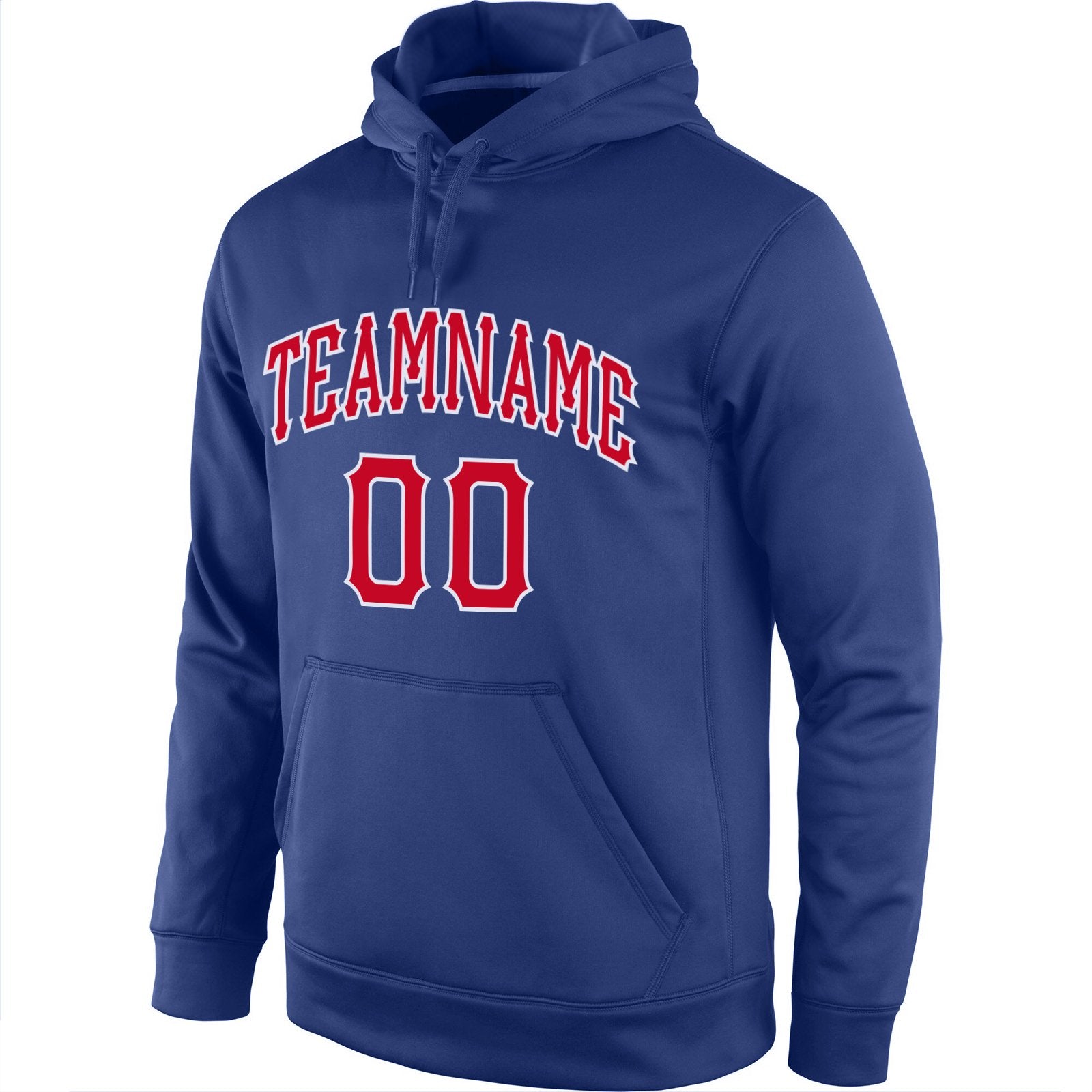 Custom Royal Red White Classic Style Uniform Pullover Fashion Hoodie