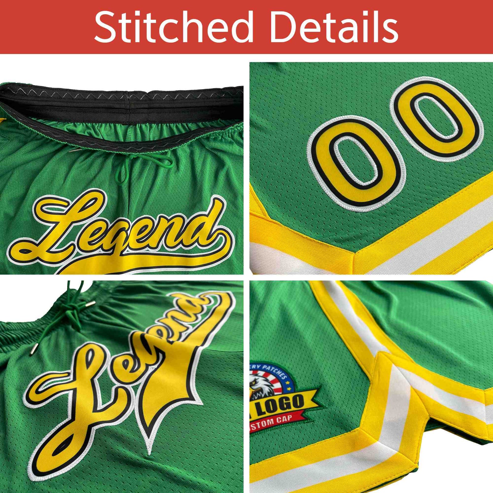Custom Red Gold-White Classic Style Basketball Mesh Shorts