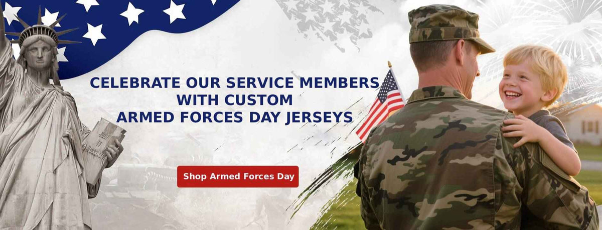 KXK custom Armed Forces Day patriotic jerseys honoring U.S. service members