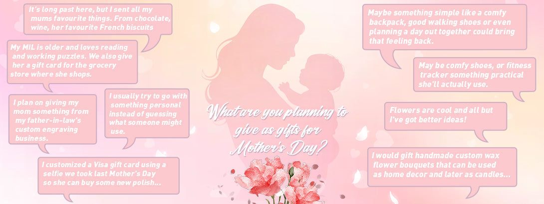 Mother's Day gift ideas social media graphic, pink theme with community suggestions