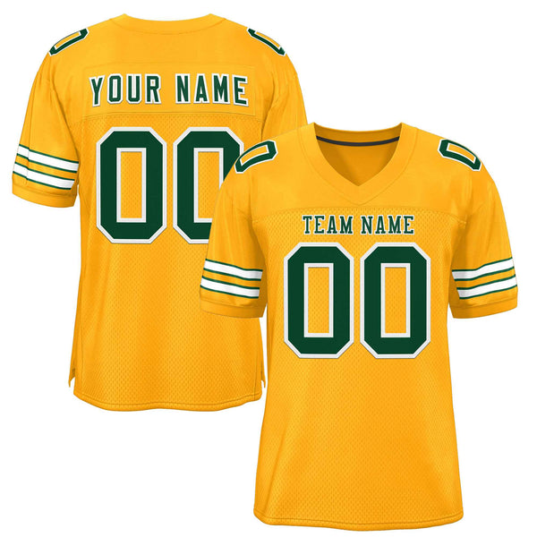 Kxkshop Gold Football Jersey | Personalized American Shirts - KXKSHOP