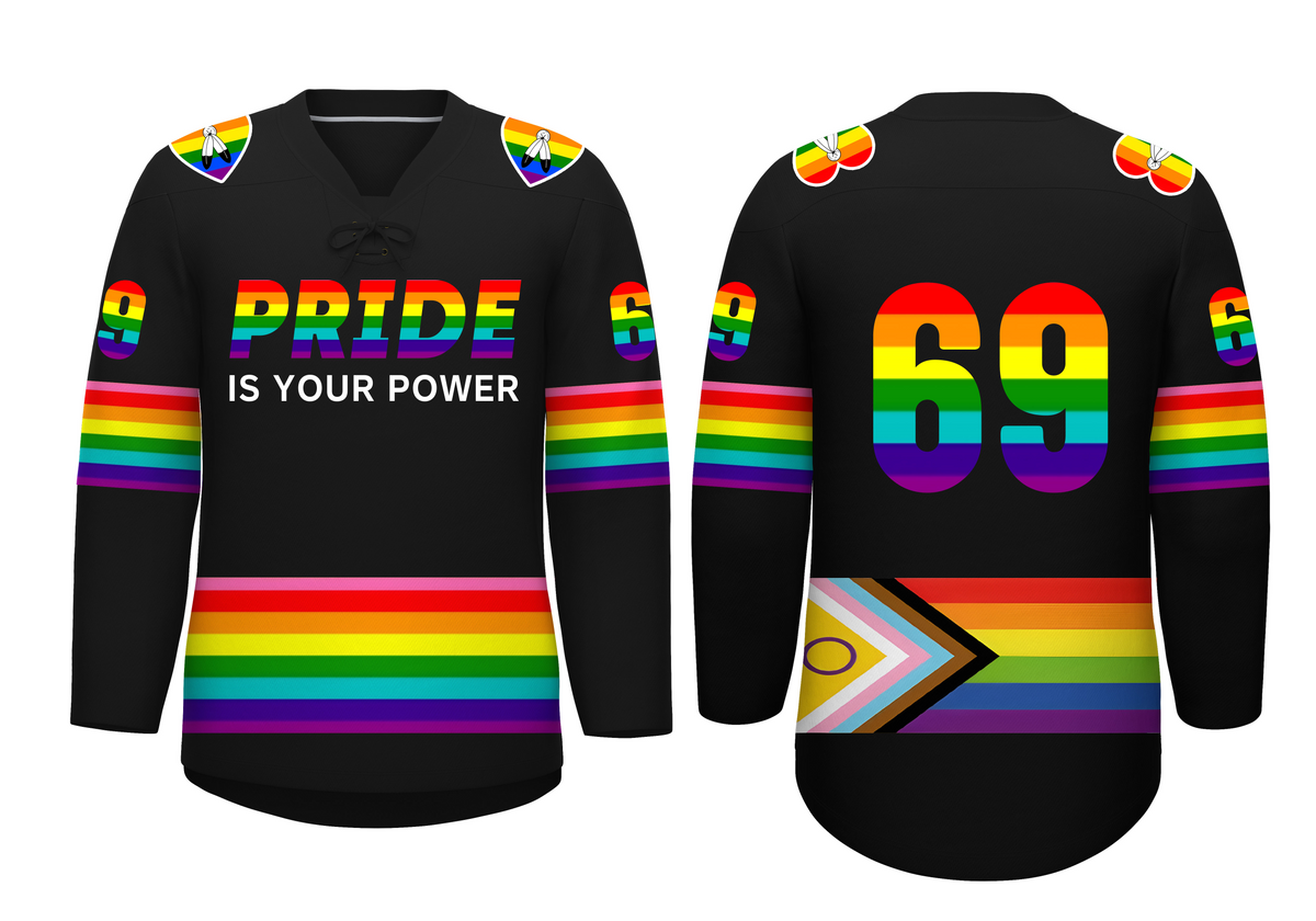 Custom Black Old Gold White Personalized Classic Lace-Up Neck Hockey Jersey ¨C Jen & Shawnee Collaboration Edition