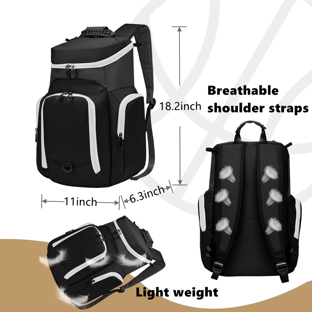 Custom Sports Bag for Basketball, Soccer & More Basketball Backpack