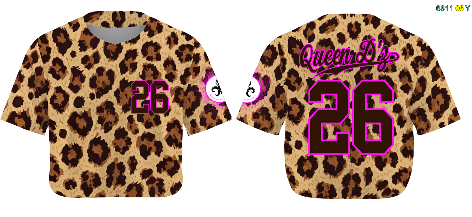 Custom Wild Leopard  basebalLJersey For Women