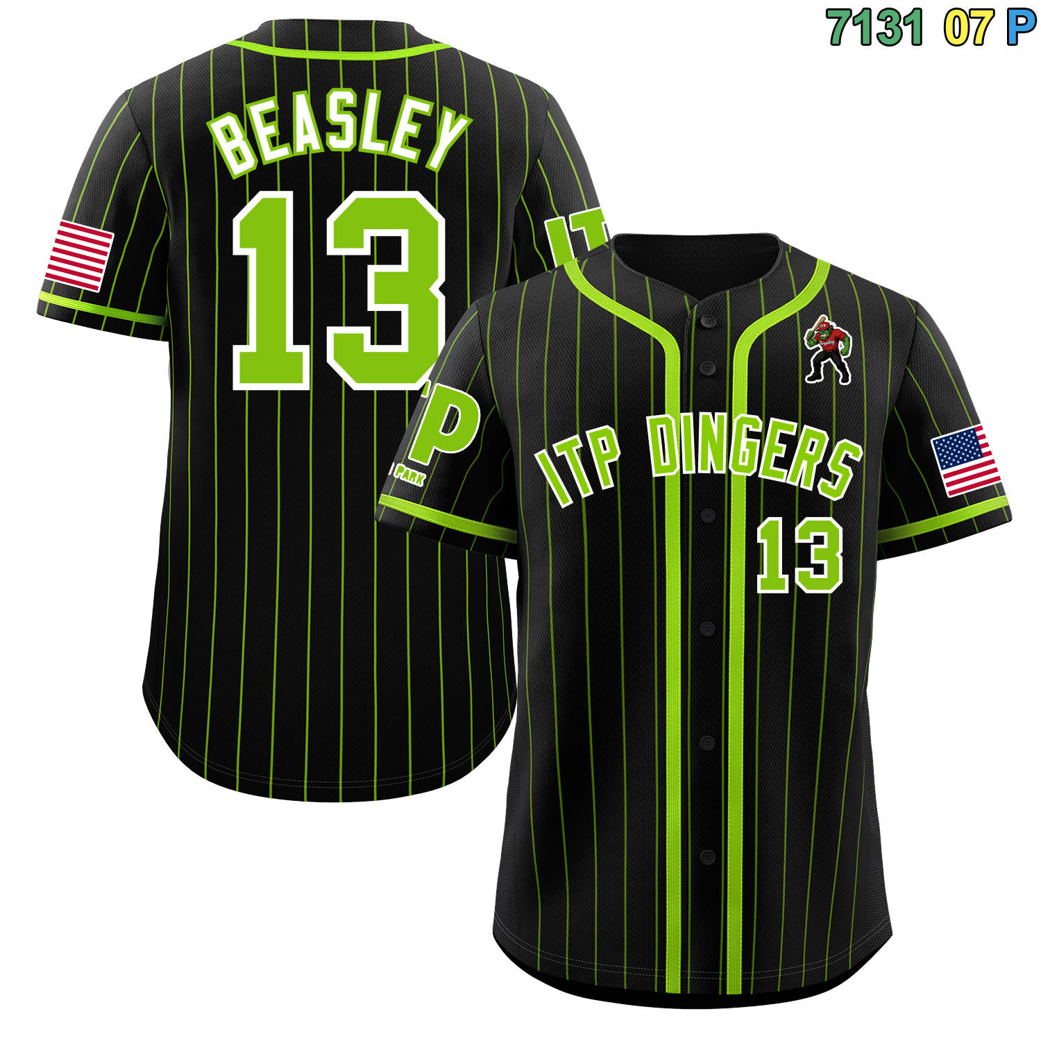 Fans-Made |Custom Black Neon Green Stripe Fashion Design Full ButtonBaseball Jersey¨C Available for Reorder