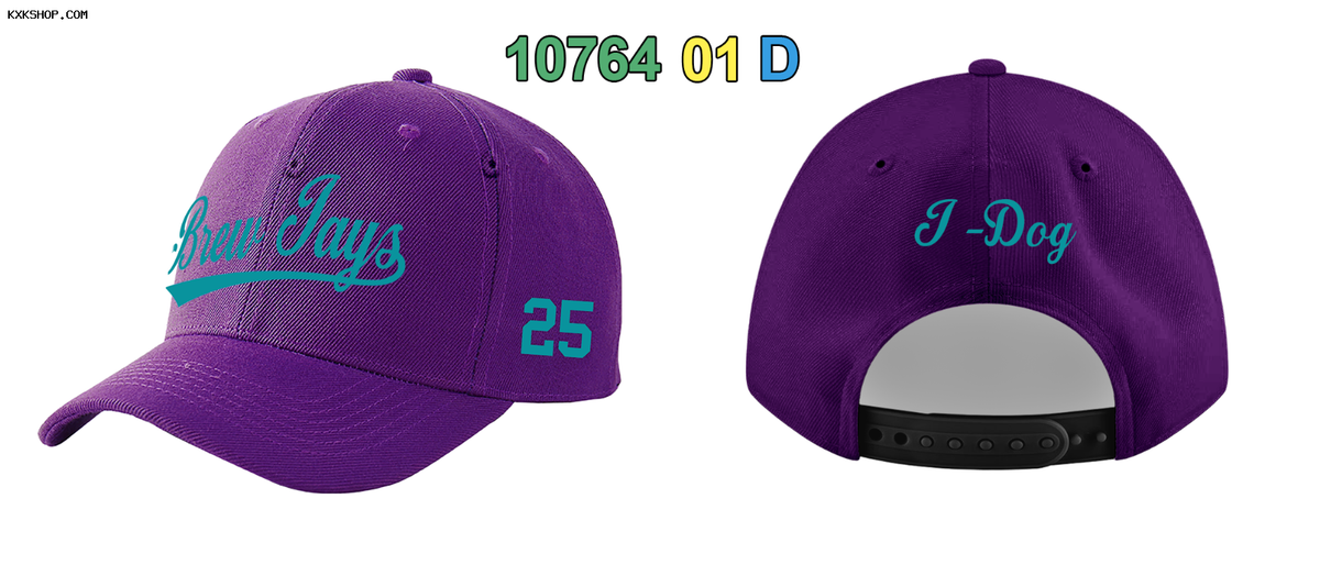 Fans-Made |Custom Purple 3D Puff Embroidery Flat Embroidery Curved Eaves Sport Design Baseball Cap¨C Available for Reorder