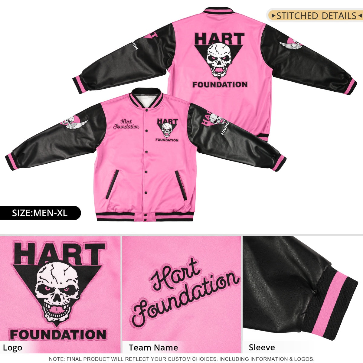 Custom Royal Blue White Raglan Sleeves Full-Snap Faux Leather Letterman Jacket| KXKSHOP