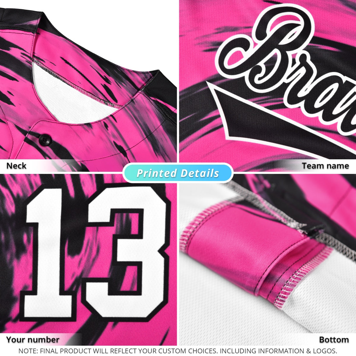 Custom White Red Mother's Day Style Graffiti Pattern Moisture-Wicking Baseball Jersey| KXKSHOP