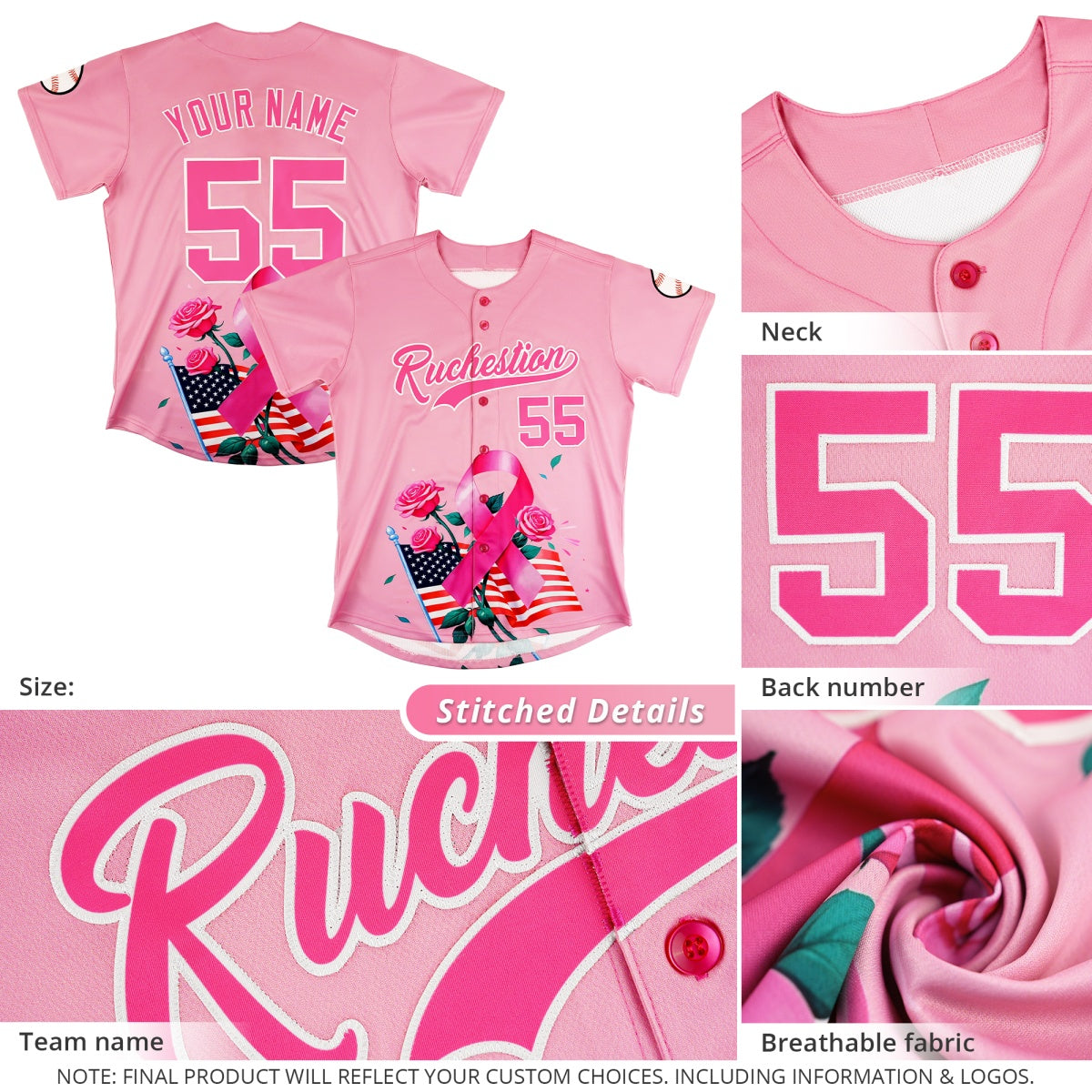 Custom White Red Midnight Blue Mother's Day Style Graffiti Pattern Quick Dry Baseball Jersey| KXKSHOP
