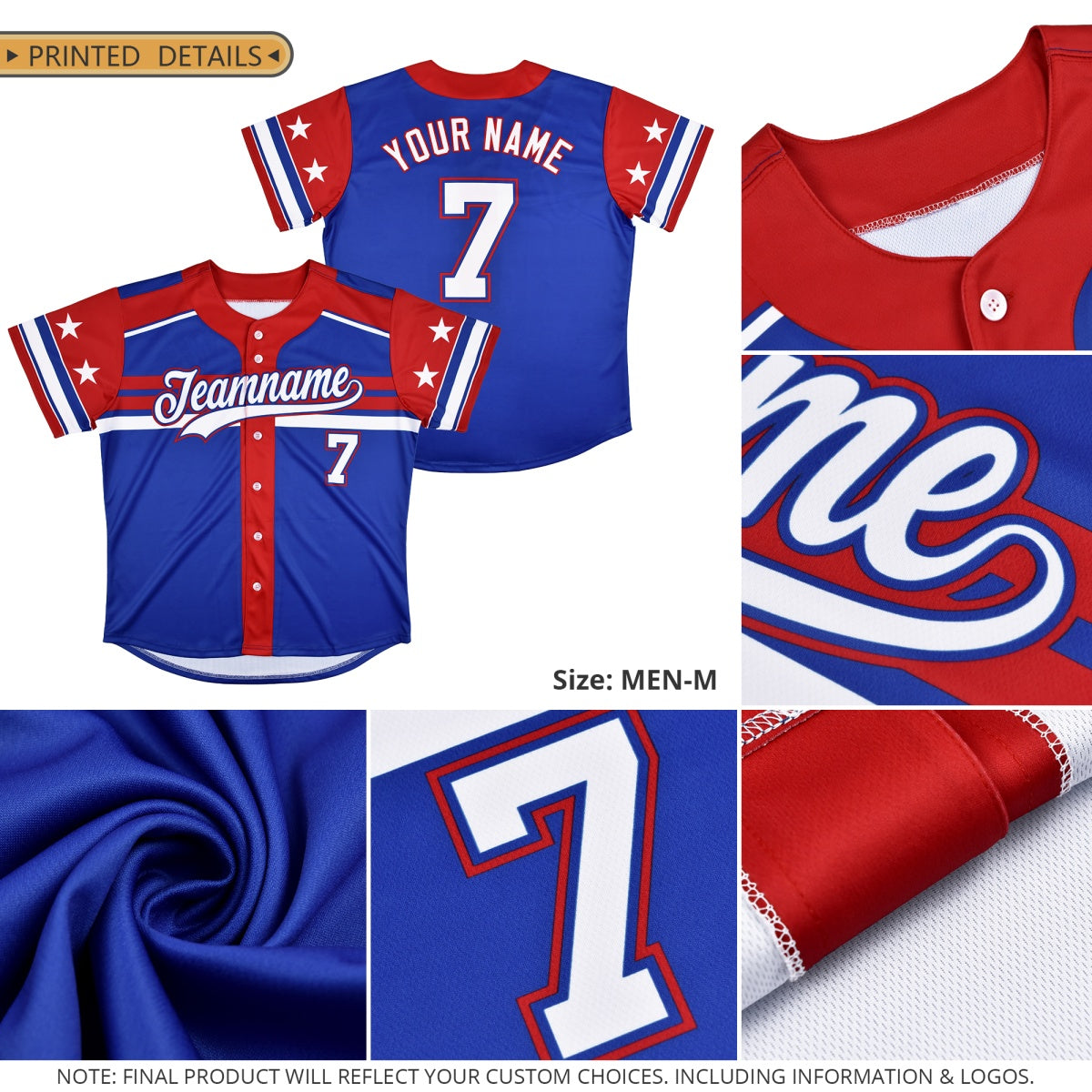 Custom Navy Graffiti Pattern Independence Day Baseball Jersey| KXKSHOP