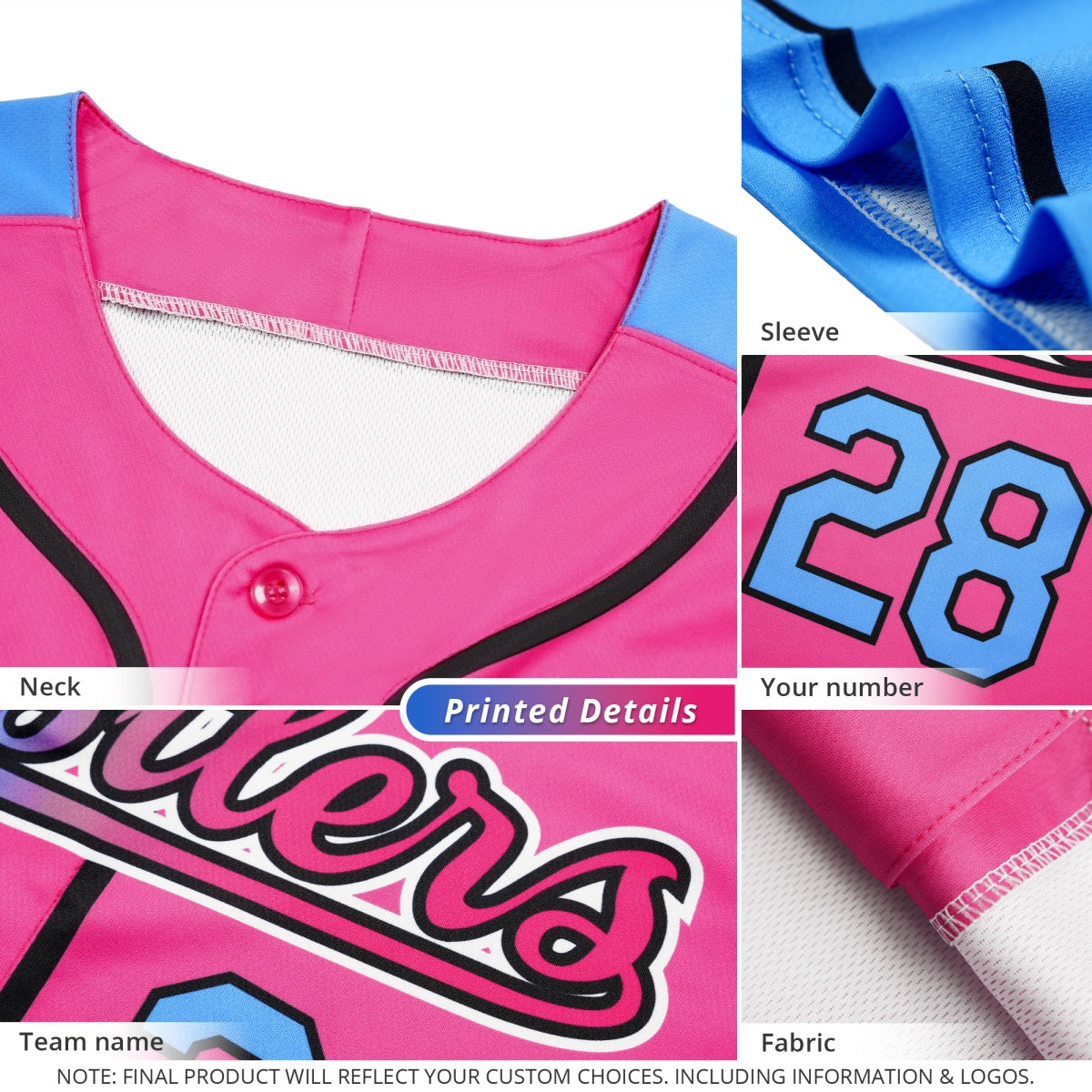 Custom Light Pink Classic Style Stitched Sports Uniform Personalized For Teams Quick Dry Baseball Jersey| KXKSHOP