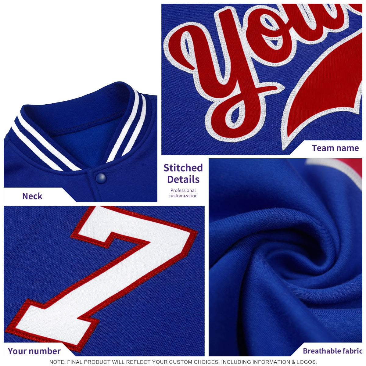 Custom Red White Gold Full-Snap Classic Style Jacket| KXKSHOP