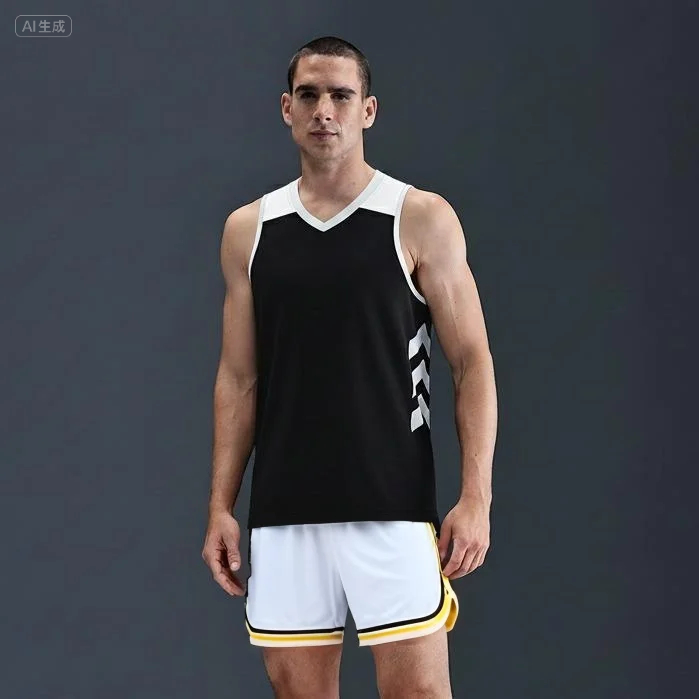 Black White Double Side Tops Basketball Jersey For Men