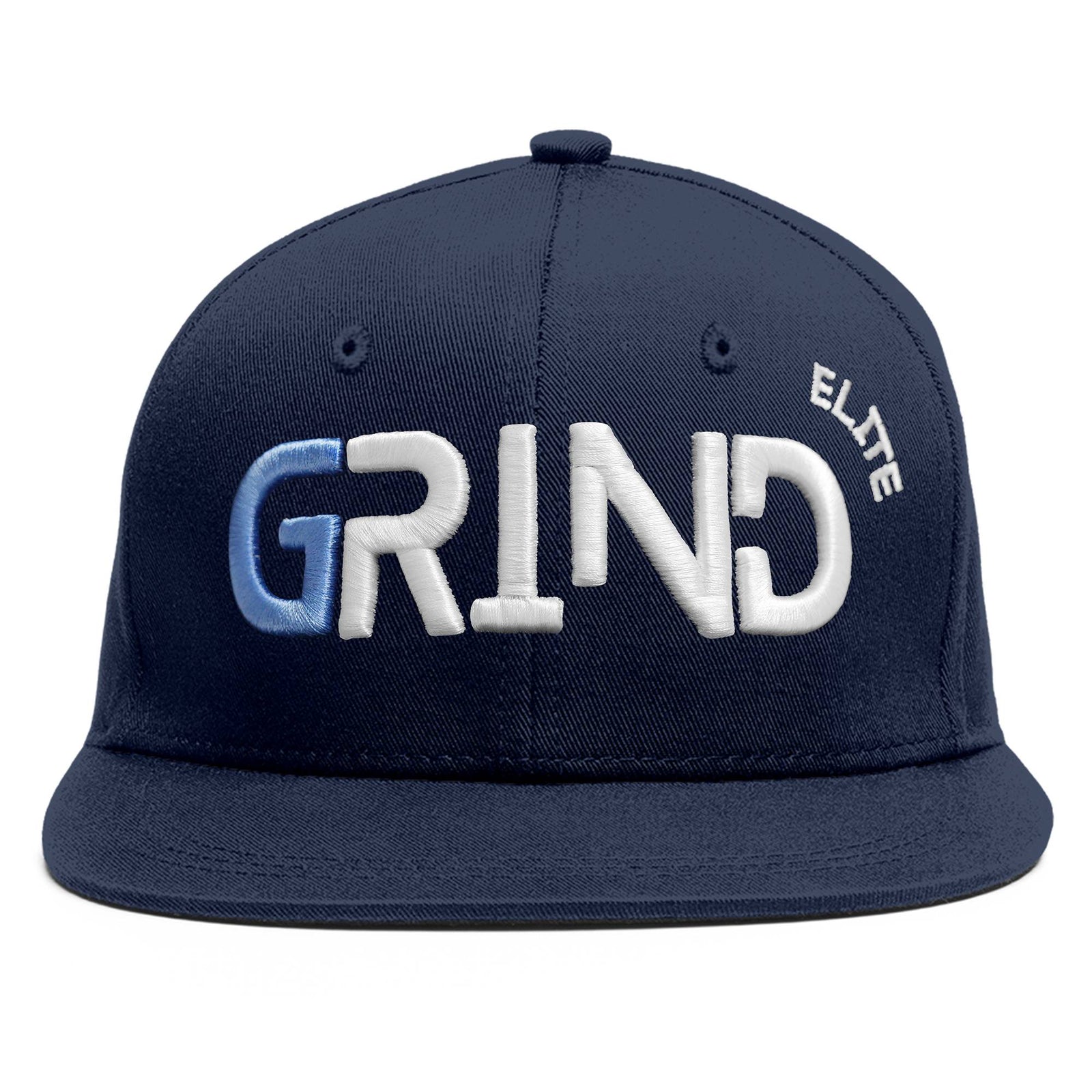 Custom White 3D Puff Embroidery Flat Embroidery Flat Eaves Sport Baseball Cap Design for Men/Women/Youth-Navy