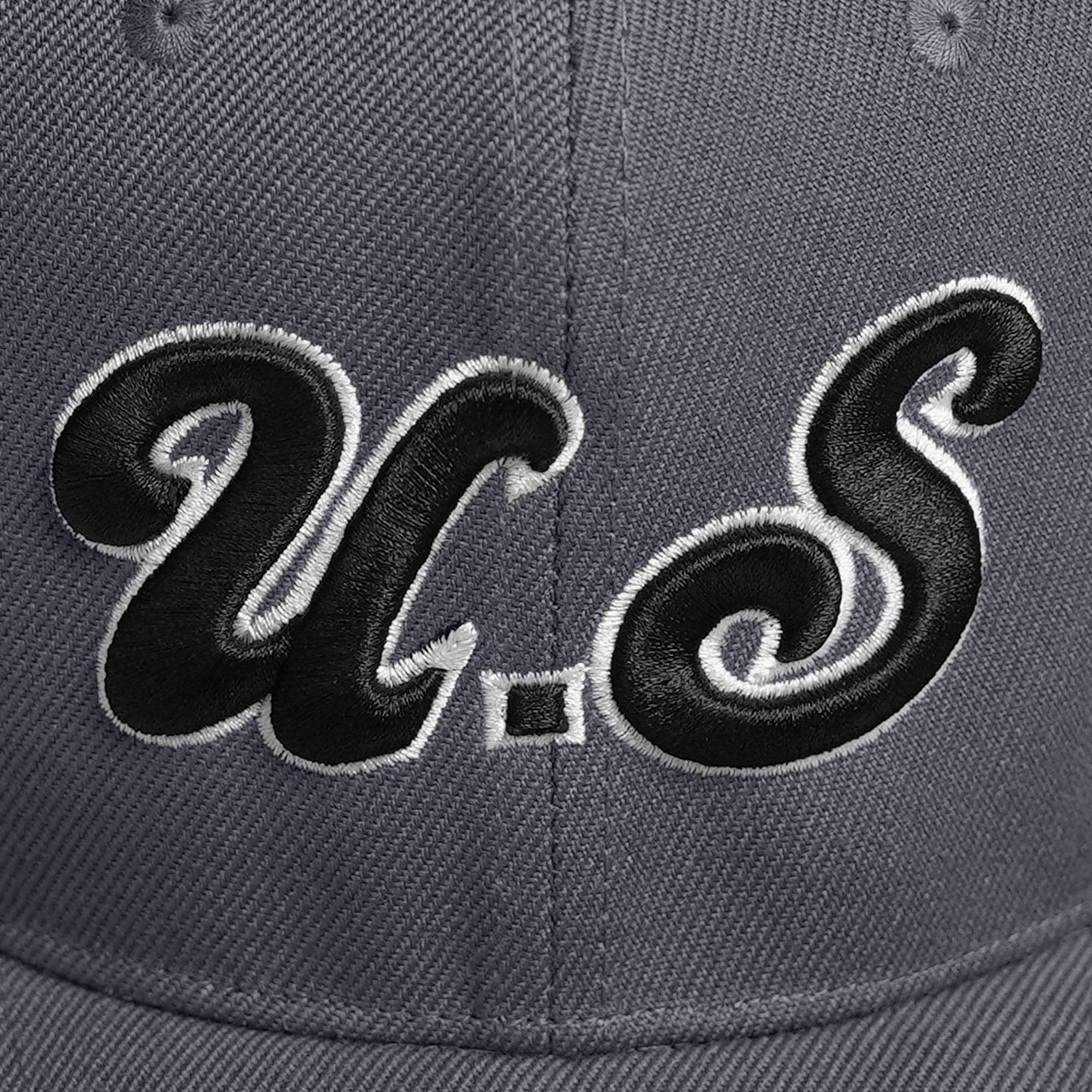 Custom White 3D Puff Embroidery Flat Embroidery Flat Eaves Sport Baseball Cap Design for Men/Women/Youth-Grey