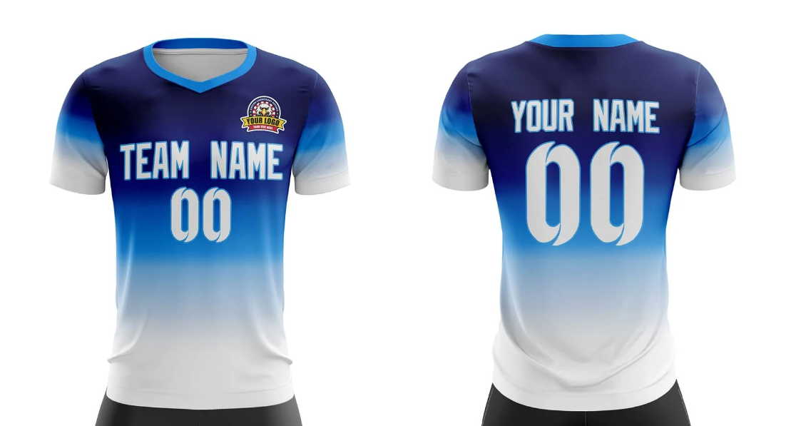 Custom Royal White Casual Sport Soccer Tops Jersey