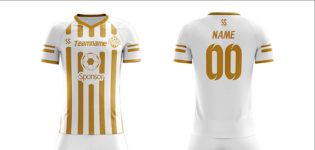 Custom White Gold Training Sport Soccer Tops Jersey