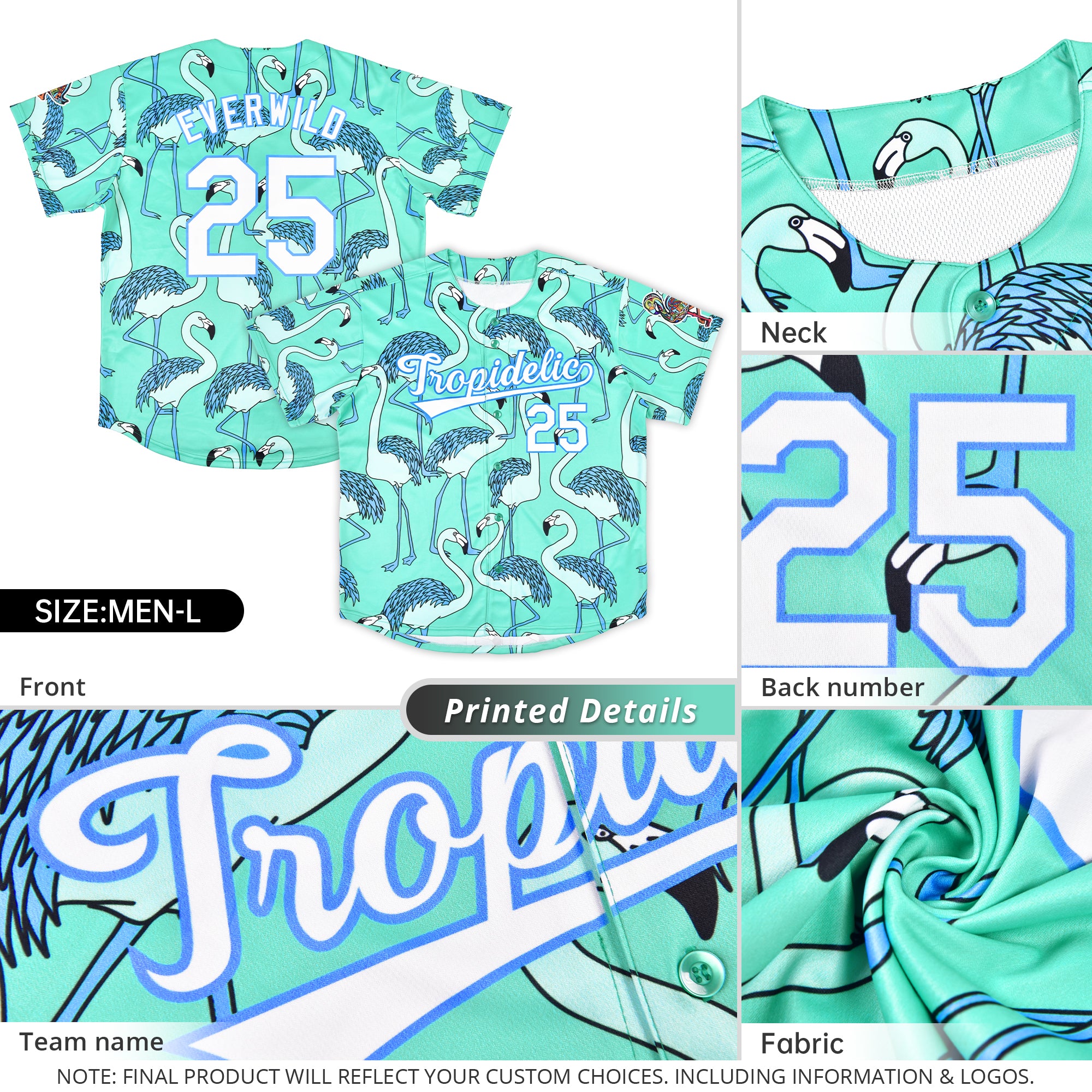 Aqua Baseball Jersey
