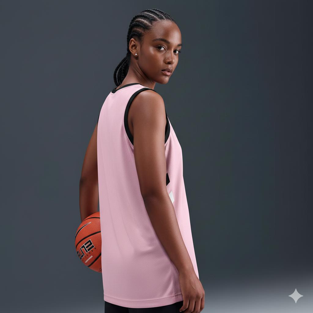 Pink Black Double Side Tops Basketball Jersey For Men
