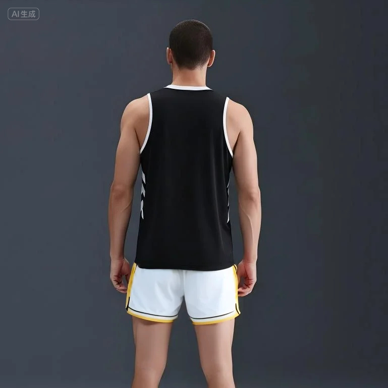 Black White Double Side Tops Basketball Jersey For Men