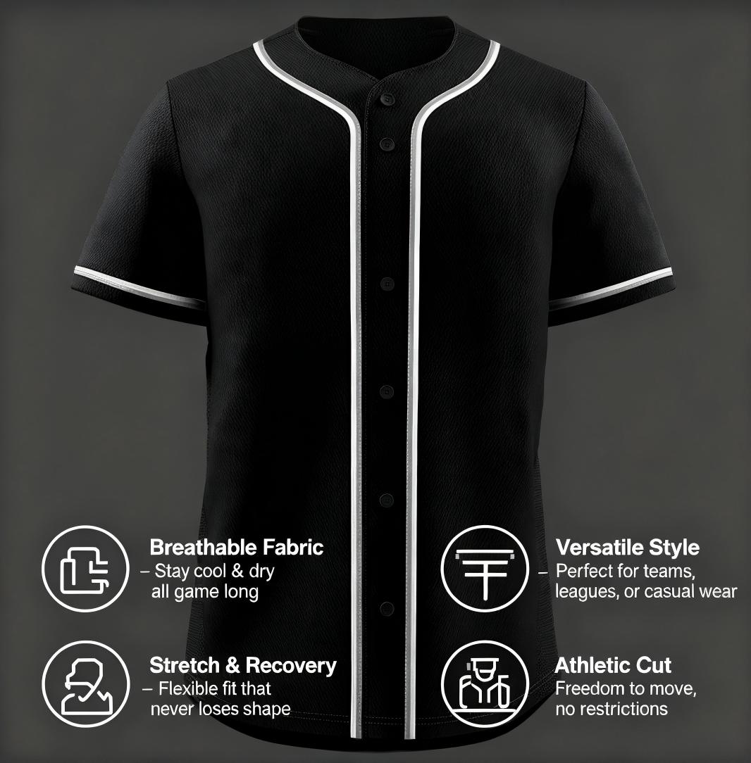 Black Gray-White Classic Style Authentic Baseball Jersey For Men