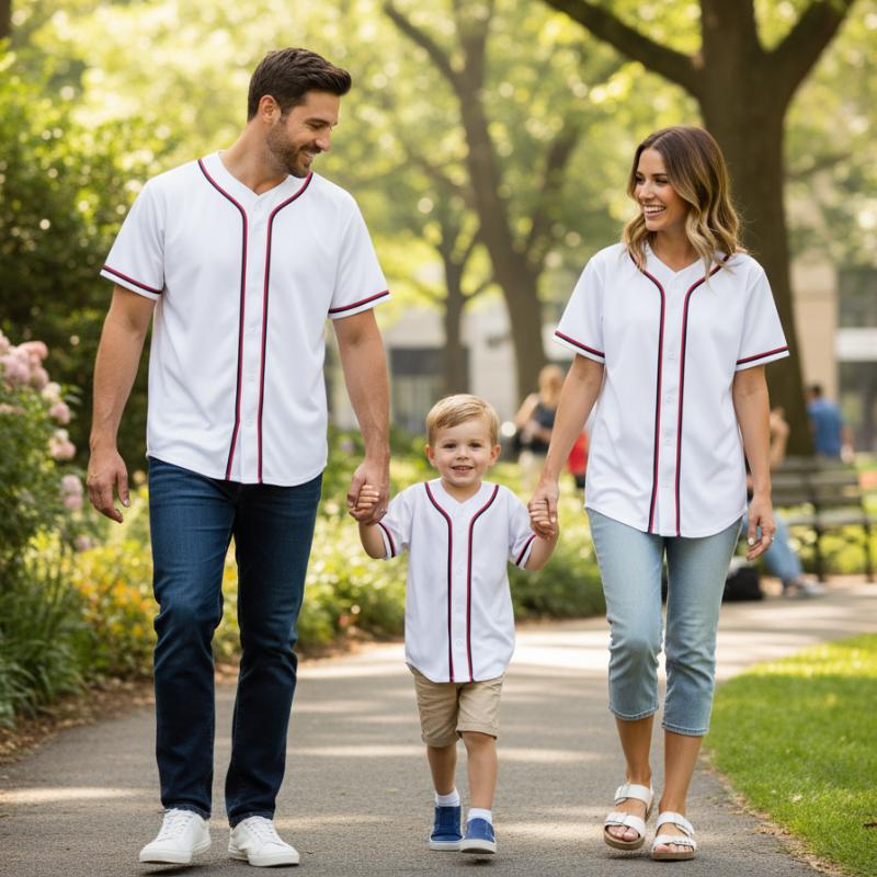 White Red-Black Classic Style Baseball Jersey For Men