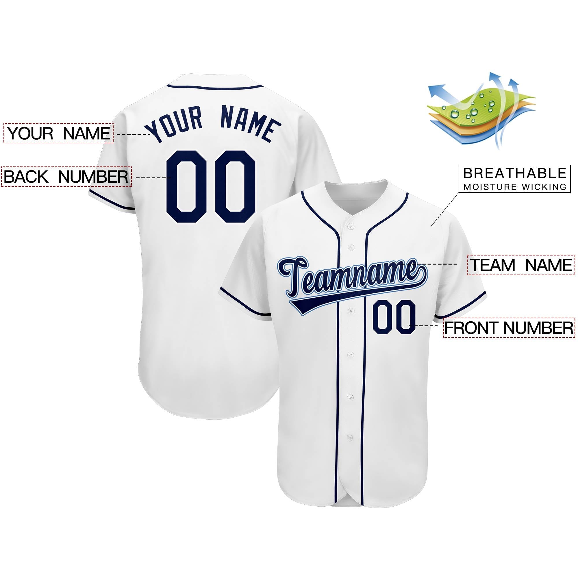 Custom White Team Classic Authentic Baseball Jersey