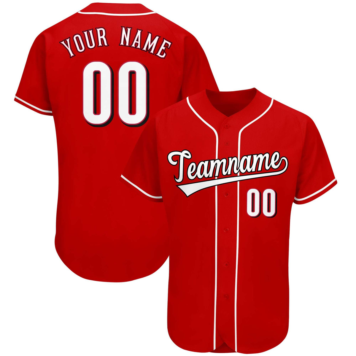 Custom Red Team Classic Style Authentic Baseball Jersey