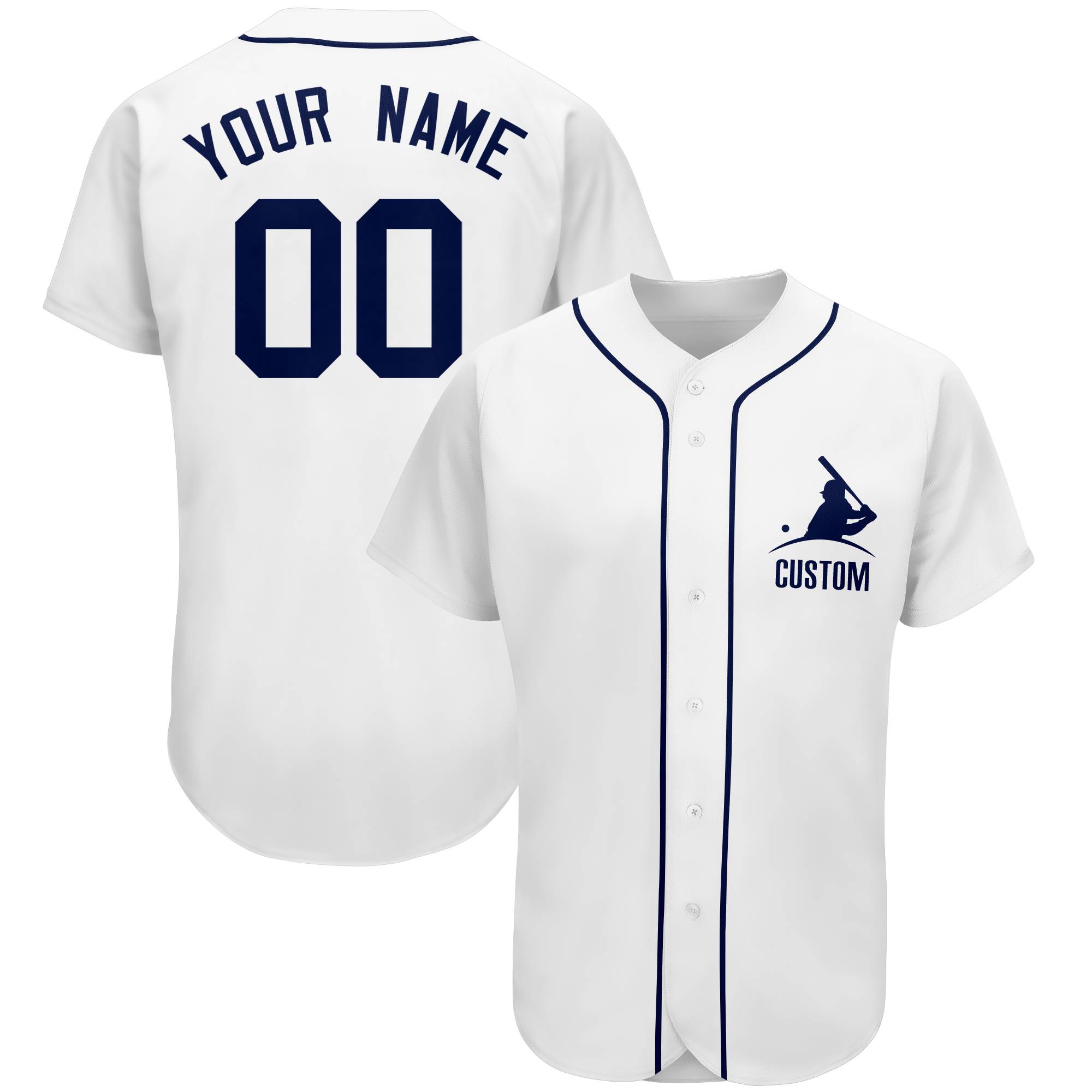 Custom White Team Classic Authentic Baseball Jersey