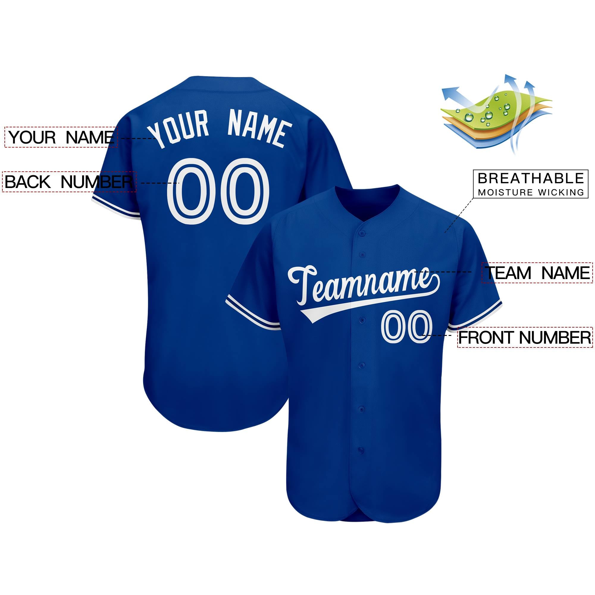 Custom Royal Team Classic Authentic Baseball Jersey